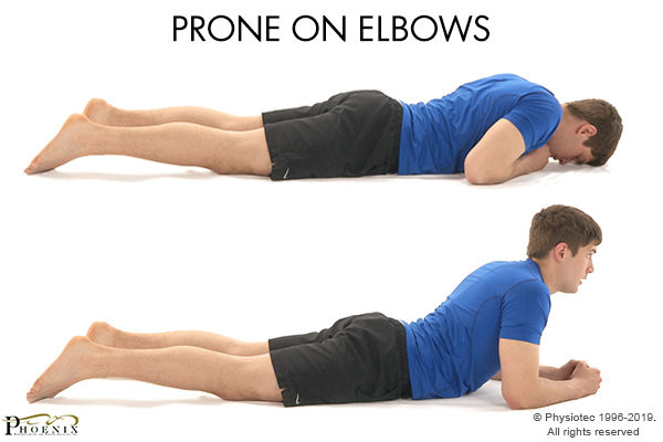 prone elbow back pain ecercise