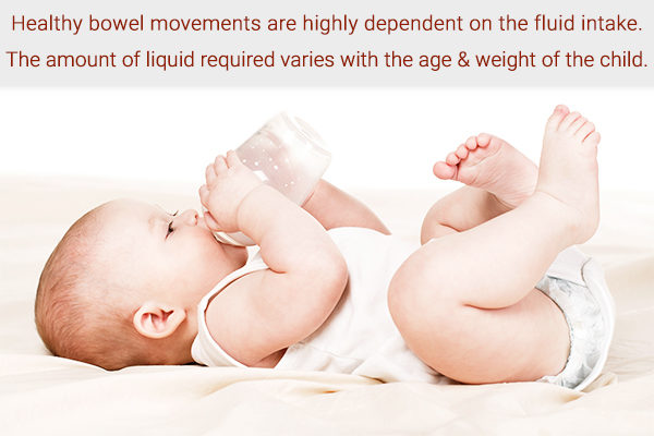 maintain adequate fluid intake to manage infant constipation