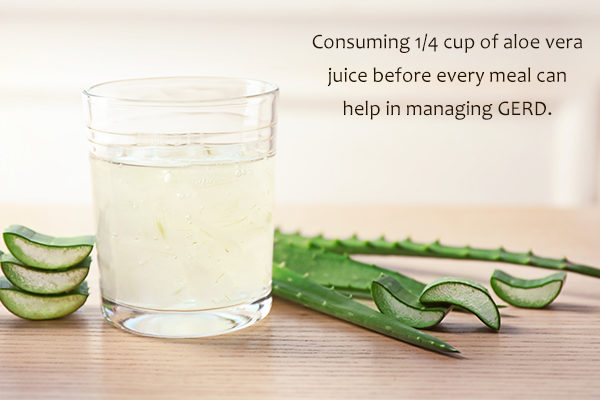 consuming aloe vera juice can help relieve acid reflux