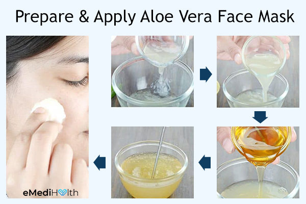 prepare and apply aloe vera face mask