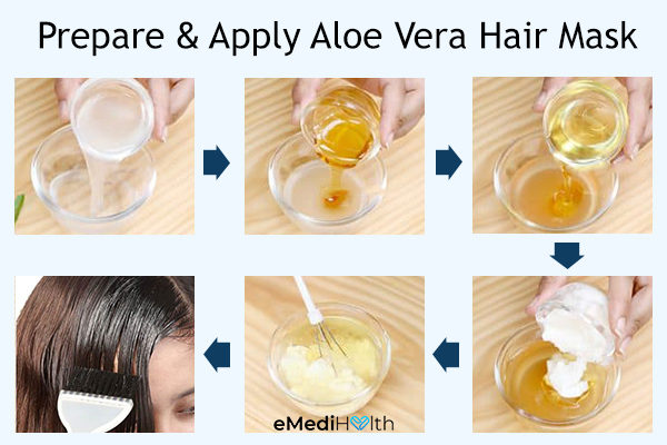 prepare and apply aloe vera hair mask