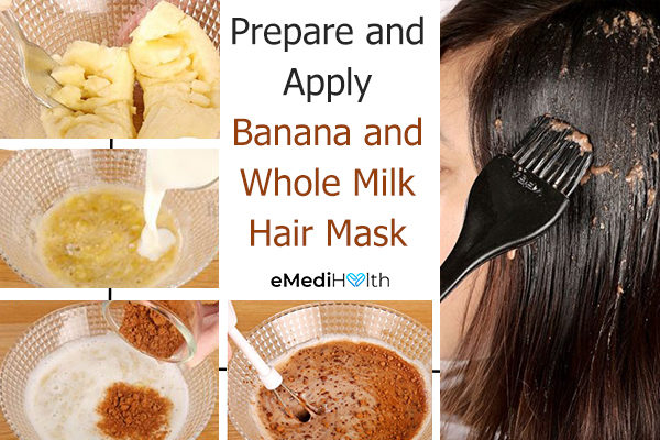 how to make and apply banana and whole milk hair mask