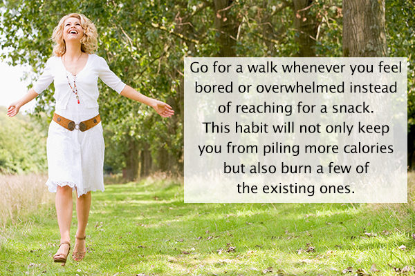 going for a walk can help deal with hunger pangs and cravings