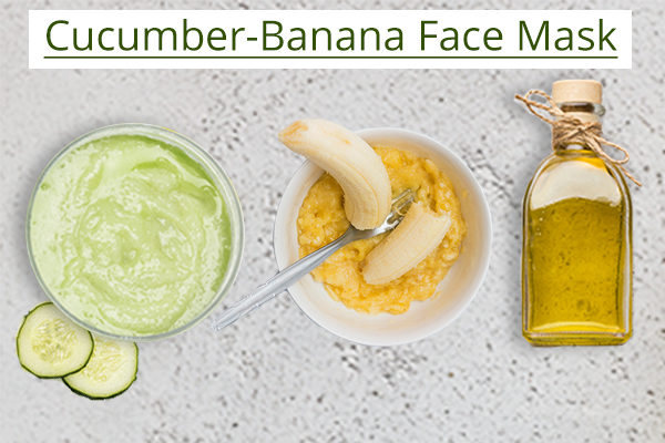 DIY cucumber-banana face mask ingredients
