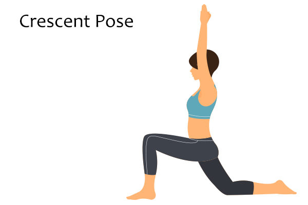 crescent pose to strengthen bone health