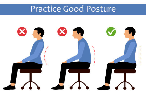 maintain good posture to lose neck fat