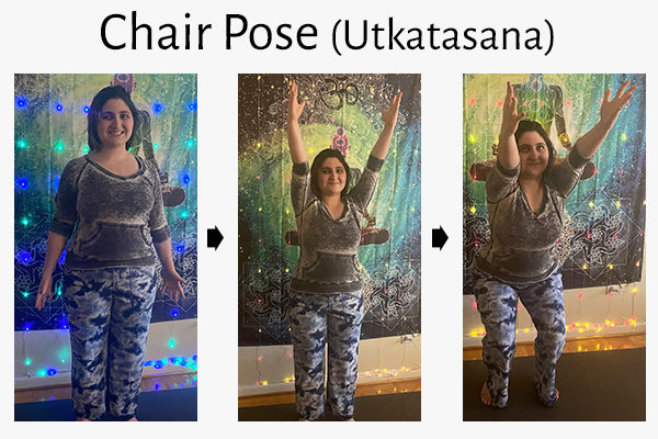 chair yoga pose (utkatasana)