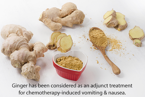 ginger may aid in providing relief from vomiting
