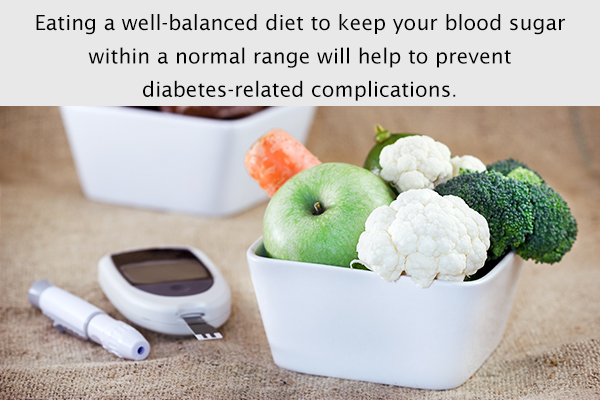 consuming a well-balanced diet helps maintain normal sugar levels
