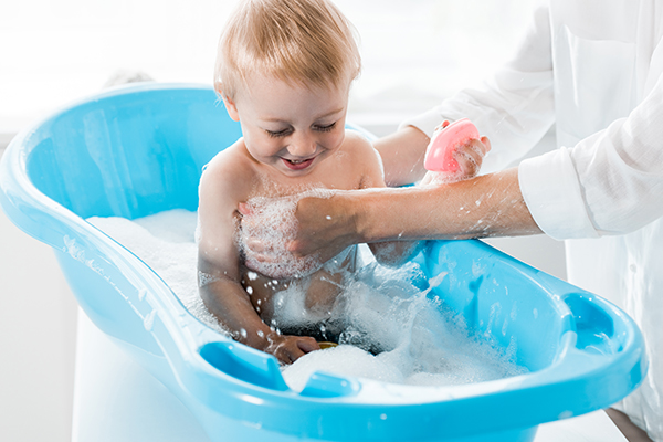 encourage your child to take regular showers and baths daily