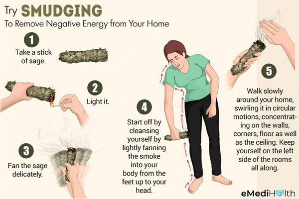smudging to remove negative energy from your home
