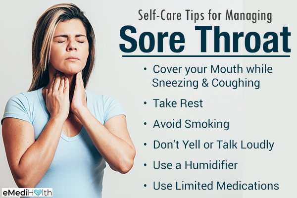 self-care tips to manage sore throat