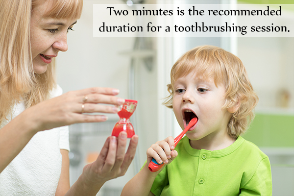 recommended duration for a toothbrushing session