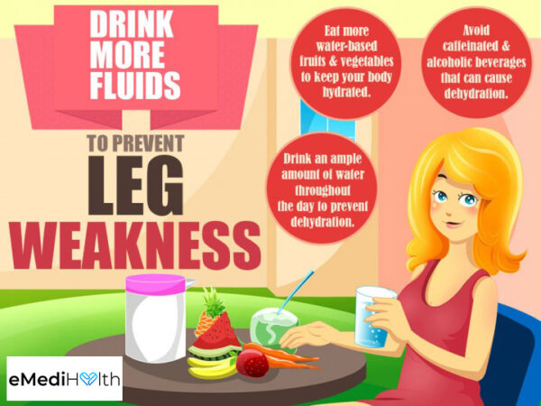drinking more fluids can help prevent leg weakness