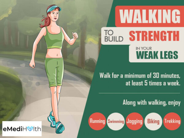 going for regular walks can help prevent weak legs