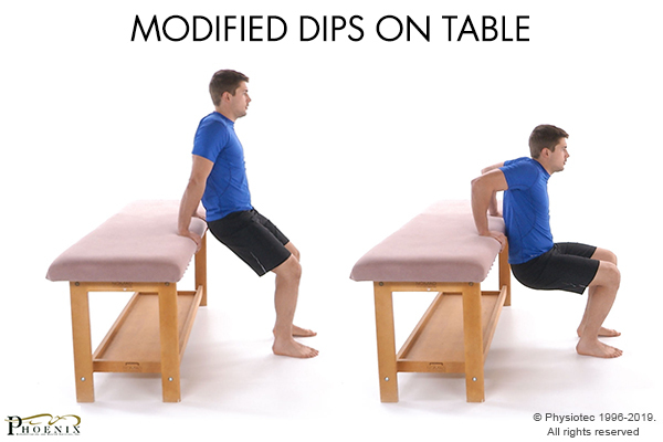 modified dips on table