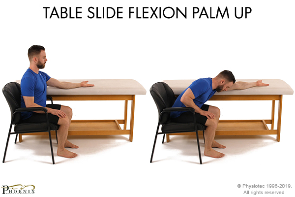 table slide flexion palm up
