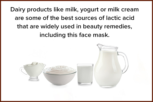 products rich in lactic acid helps nourish the skin