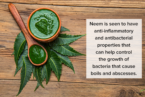 neem leaves can help control boils and abscesses