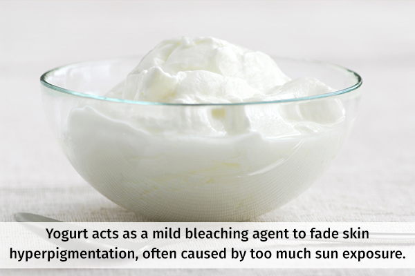 yogurt can help fade skin hyperpigmentation