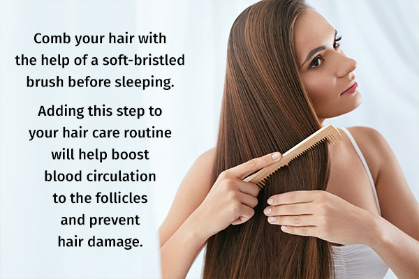 combing hair before sleeping can help prevent hair damage