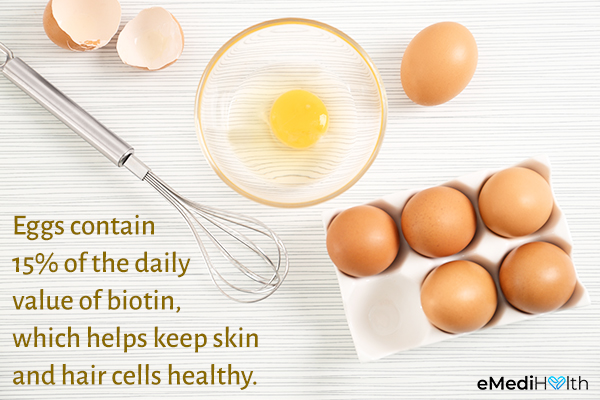 eggs can help promote skin and hair health as well