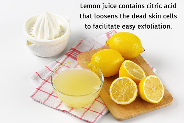 lemon juice is replete with vitamin C and ensures healthy skin