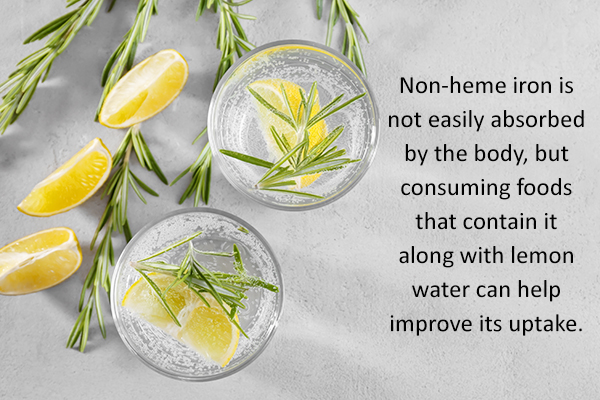 lemon water helps improve iron absorption