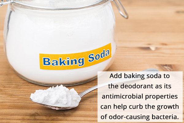 baking soda can help curb growth of odor-causing bacteria