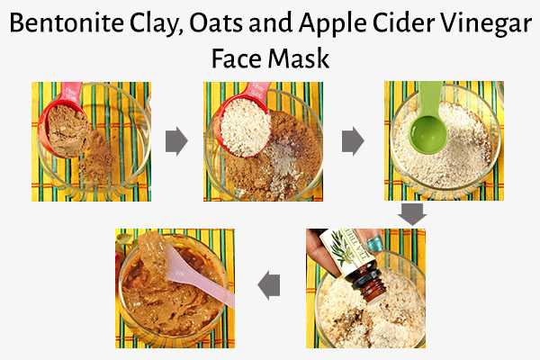 bentonite clay, oats, and apple cider vinegar face mask recipe