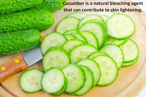 cucumber is a natural bleaching agent and helps lighten skin