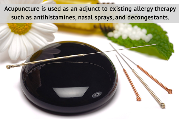 acupuncture can be used as an adjunct to allergy therapy
