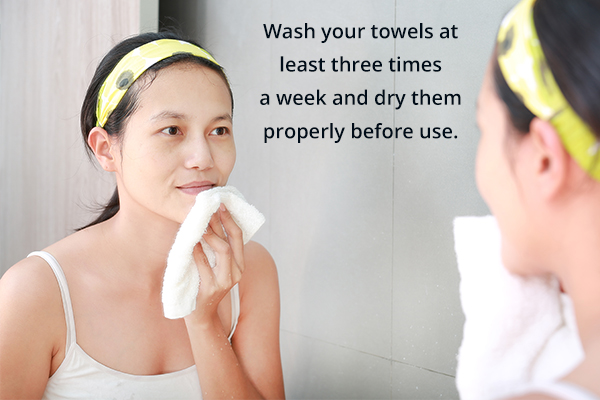using dirty towels can cause clogged pores