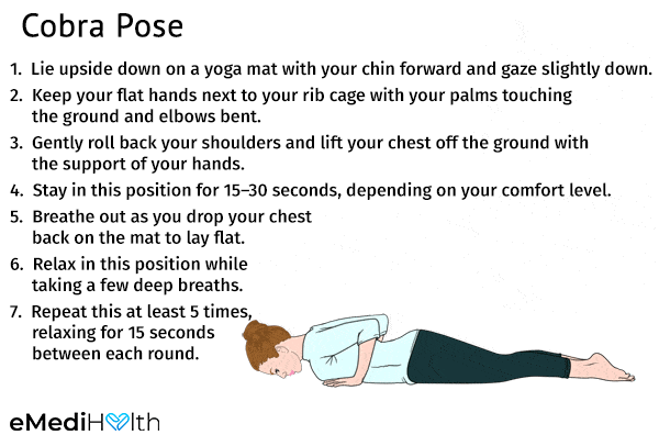 cobra pose can help reduce fatigue