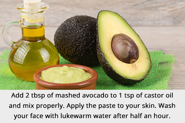avocado and castor oil mask can help manage crow's feet