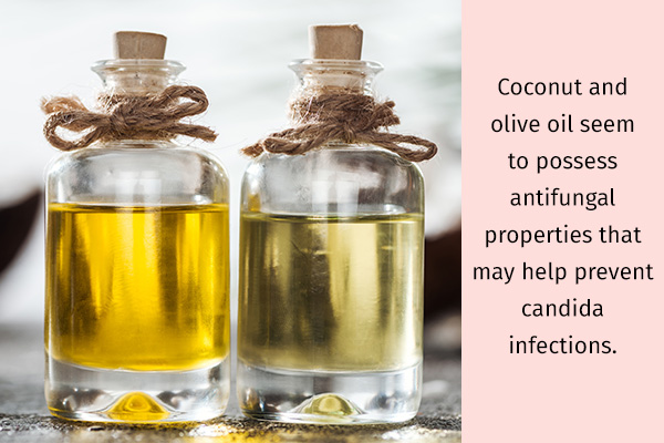 coconut and olive oil possess anti-fungal properties