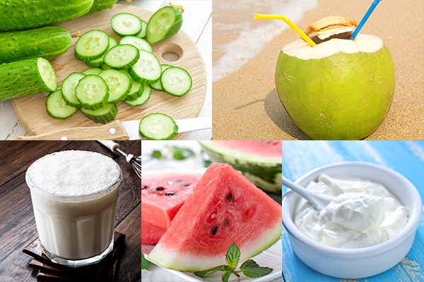 eat cucumbers, coconut water, buttermilk etc. during summers 