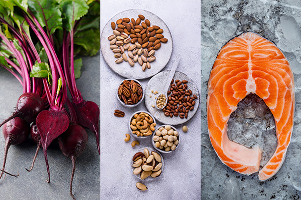 beetroot, nuts, and fatty fish benefit the liver