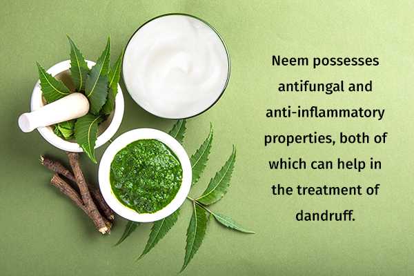 neem and coconut oil usage can help in dandruff prevention