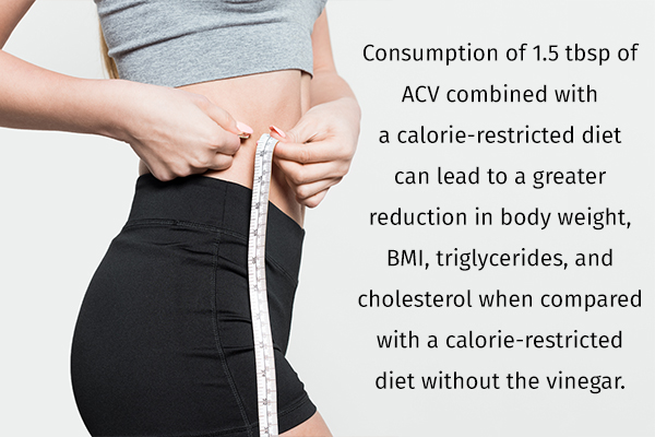acv usage assists with weight loss and reduced cholesterol levels