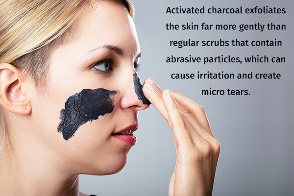 activated charcoal helps in skin exfoliation
