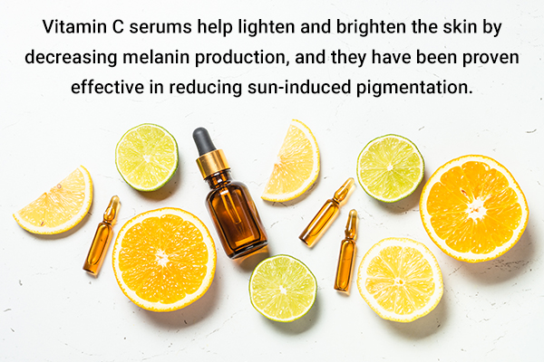 vitamin C serums can help treat tanned skin