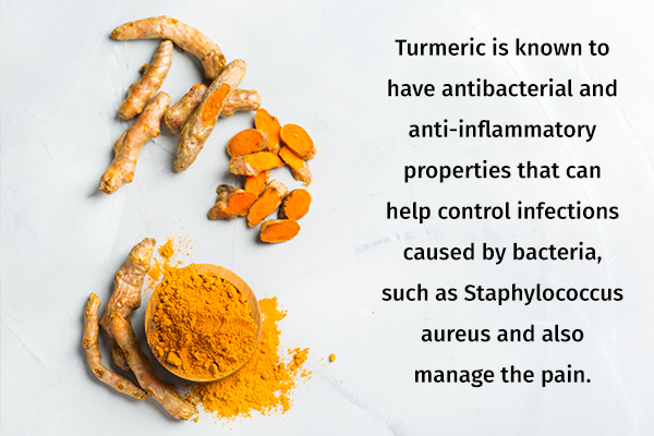 turmeric can help soothe boils on skin