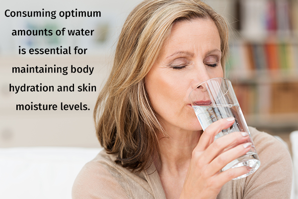 drink plenty of water to prevent skin wrinkles
