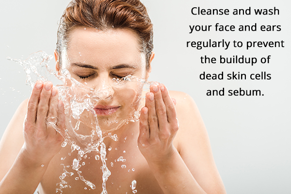 maintain good skin hygiene to avoid ear pimples