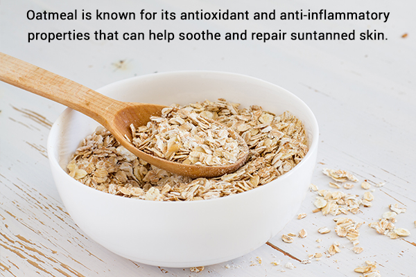 oatmeal can help repair suntanned skin
