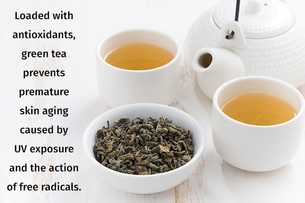 green tea provides added benefits for the skin, hair, and nails