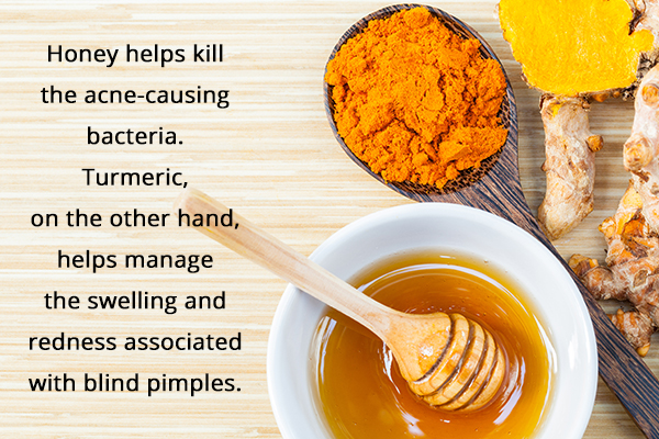 a honey-turmeric paste can help fade blind pimples