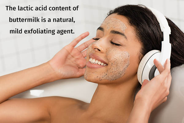 buttermilk can be used as an natural exfoliating agent