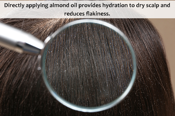 almond oil application can help reduce dandruff